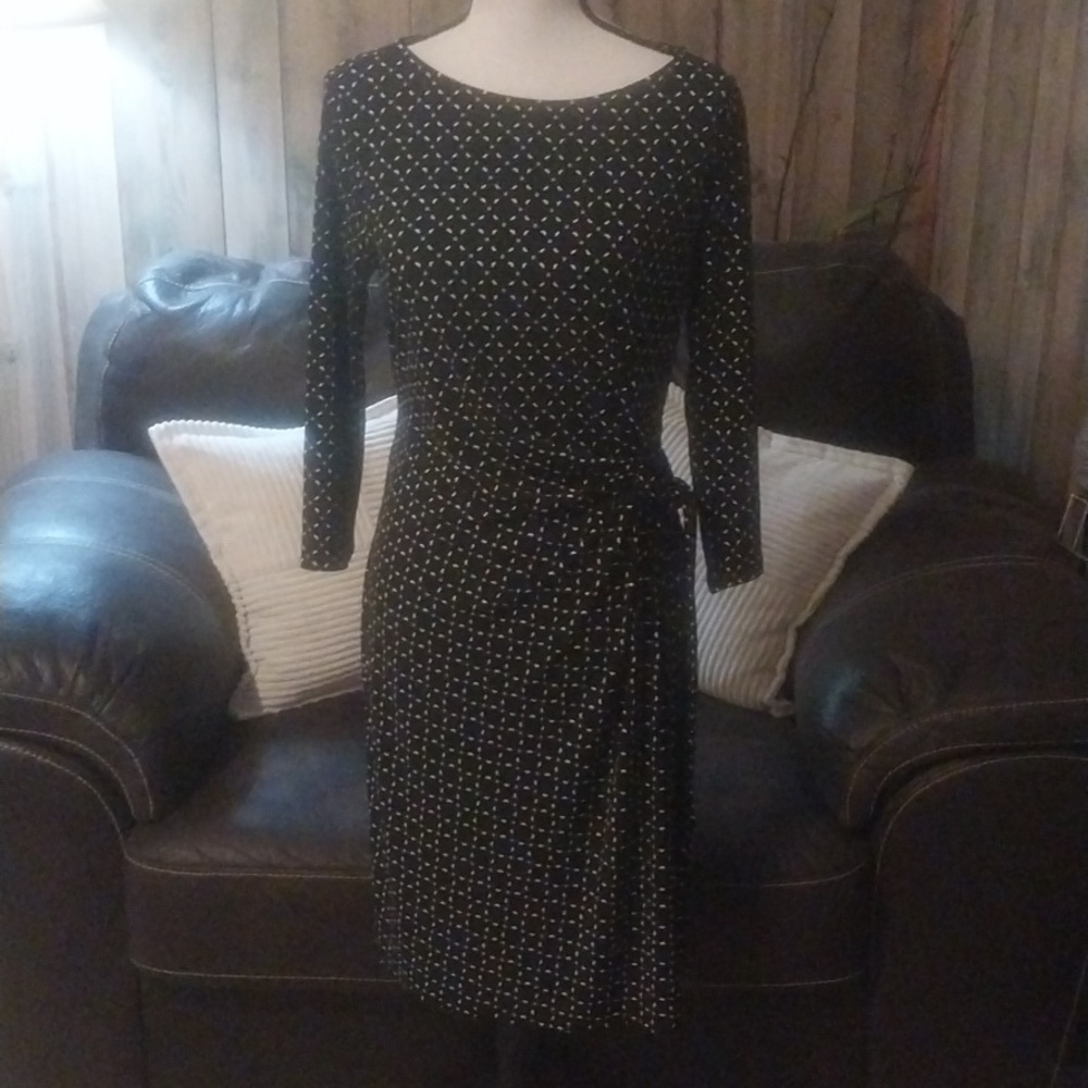 Ann Taylor Knit Wrap Dress Size Medium Career Office Business Classic